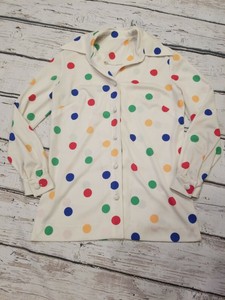 rainbow polka dot shirt