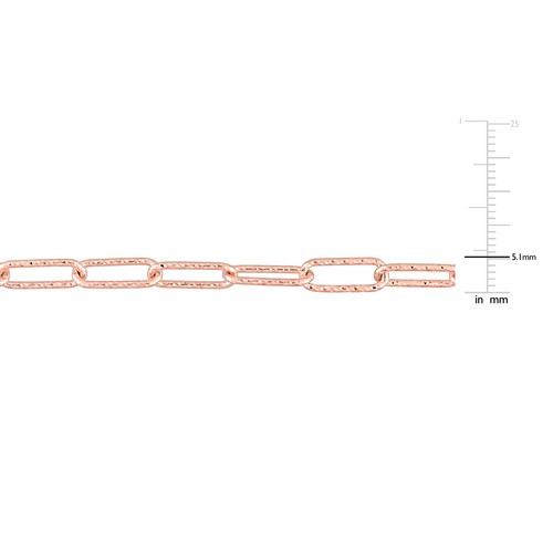 Amour Rose Plated Sterling Silver 5mm Fancy Paperclip Chain Bracelet - 7.5 in. - Picture 3 of 6