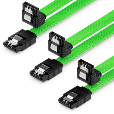 3x SATA 3 Kabel Nylon Festplattenkabel SSD HDD Festplatte 6Gbit/s Datenkabel