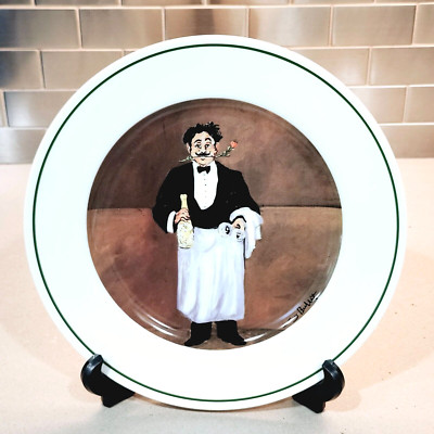Williams Sonoma Guy Buffet Sommelier  Sommelier and Perrier  11'' Dinner Plate