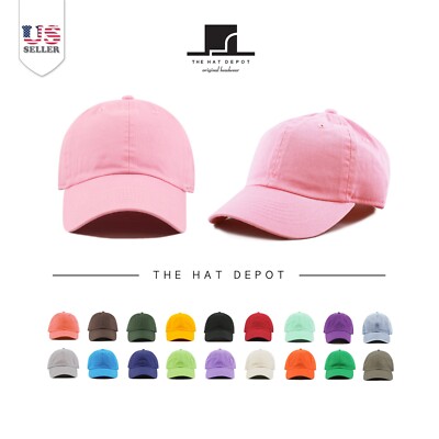 Kids Washed Cotton and Denim Low Profile Plain Baseball Cap