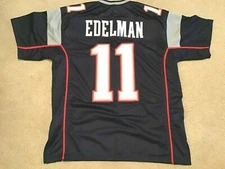 UNSIGNED CUSTOM Sewn Stitched Julian Edelman Blue Jersey - M, L, XL, 2XL