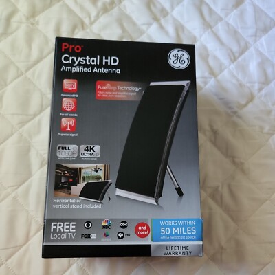 GE Pro Series Indoor Crystal HD Amplified Antenna 40-Mile Range