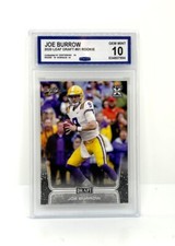 JOE BURROW 2020 LEAF DRAFT #01 ROOKIE - CINCINNATI BENGALS CCG 10 GEM MINT