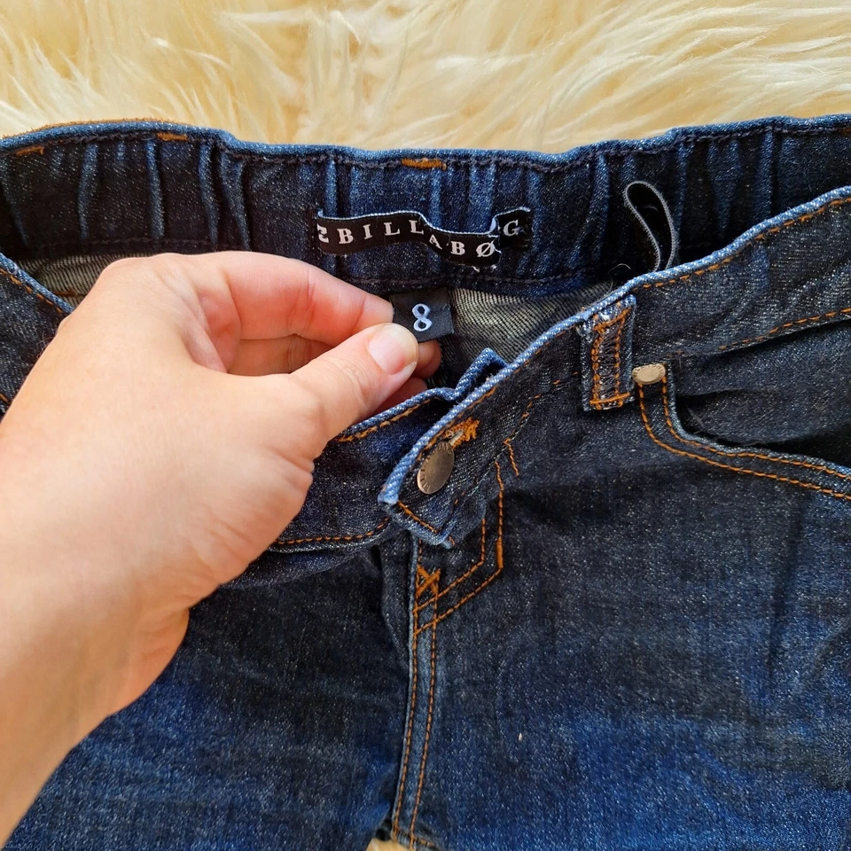 Billabong Jeans Boys Girls 8 Unisex Slight Stretch Slim Skinny Blue Denim — 第 2/4 张图片