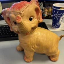 Vtg large rubber Sun Rubber 1961  elephant squeaky toy  not squeaking