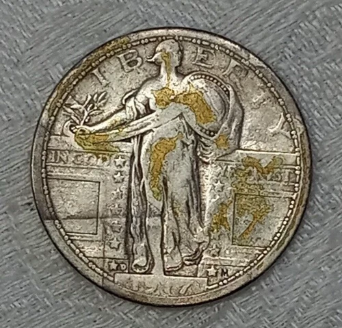 1917 D 25c Type 1 Standing Liberty Quarter Fine Circulated Silver