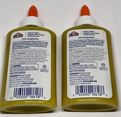 a Elmer's Color Changing Liquid Glue Washable, Yellow to Red, 5
