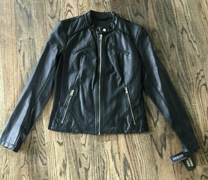 guess cropped leather jacket