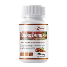 Berberine + Ceylon Cinnamon 1200mg - Blood Sugar and Heart Health,Immune Support