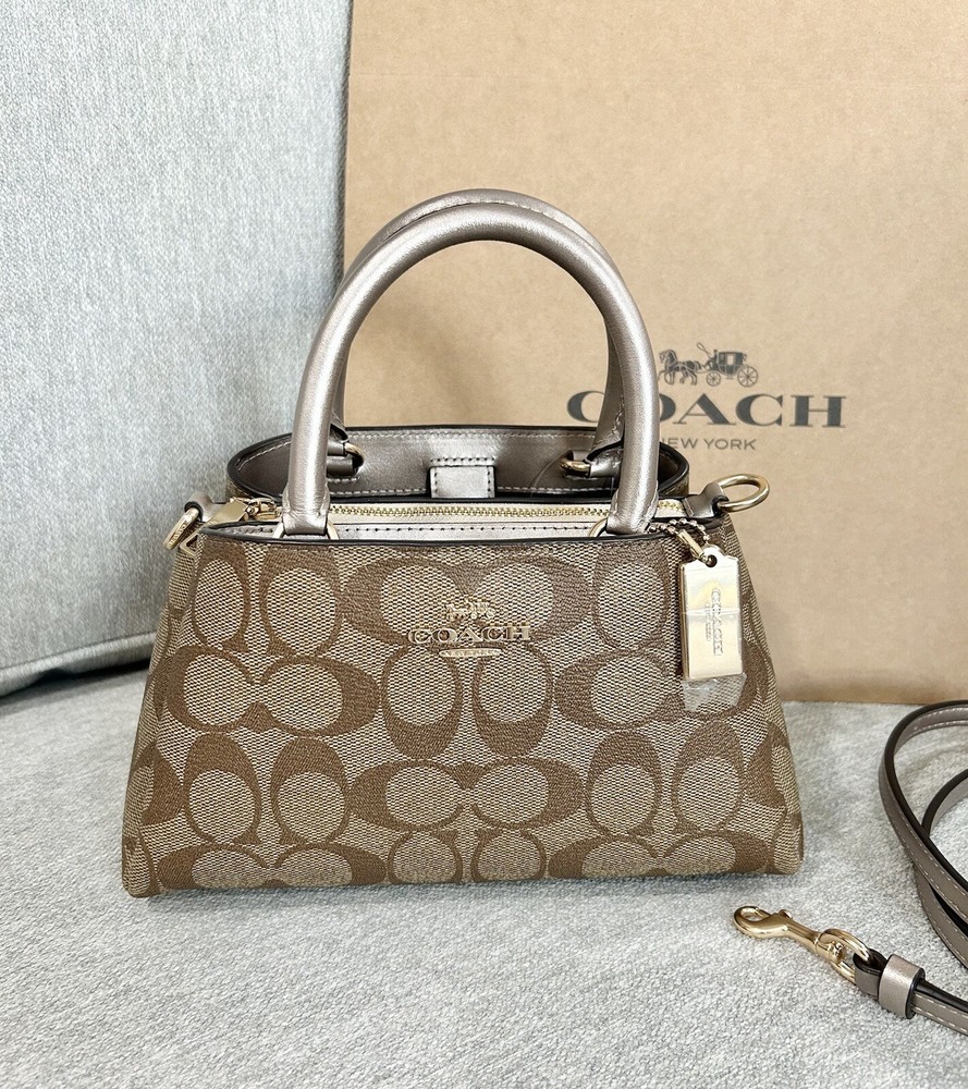 Coach CN308 Zuri Crossbody  Signature IMOHY IM/KHAKI/Champagne NWT