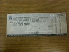 01/01/2001 Ticket: Stockport County v Fulham [Fulham Away Coach Travel] (complet