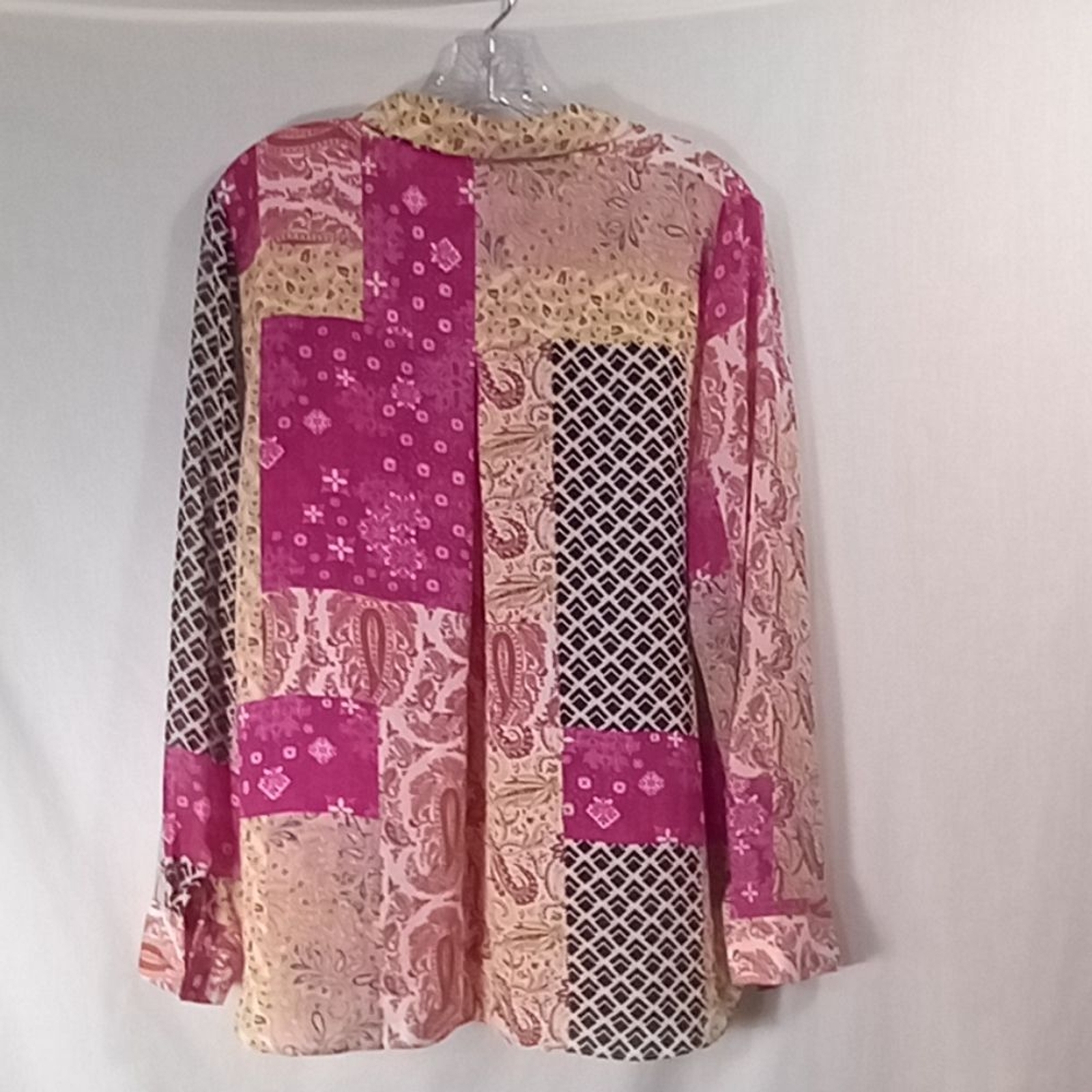 Rose & Olive Paisley Patchwork Button Down Shirt … - image 3