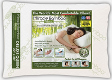 Miracle Bamboo 3-in-1 Pillow Made with Viscose from Bamboo- Hypoallergenic Quenn