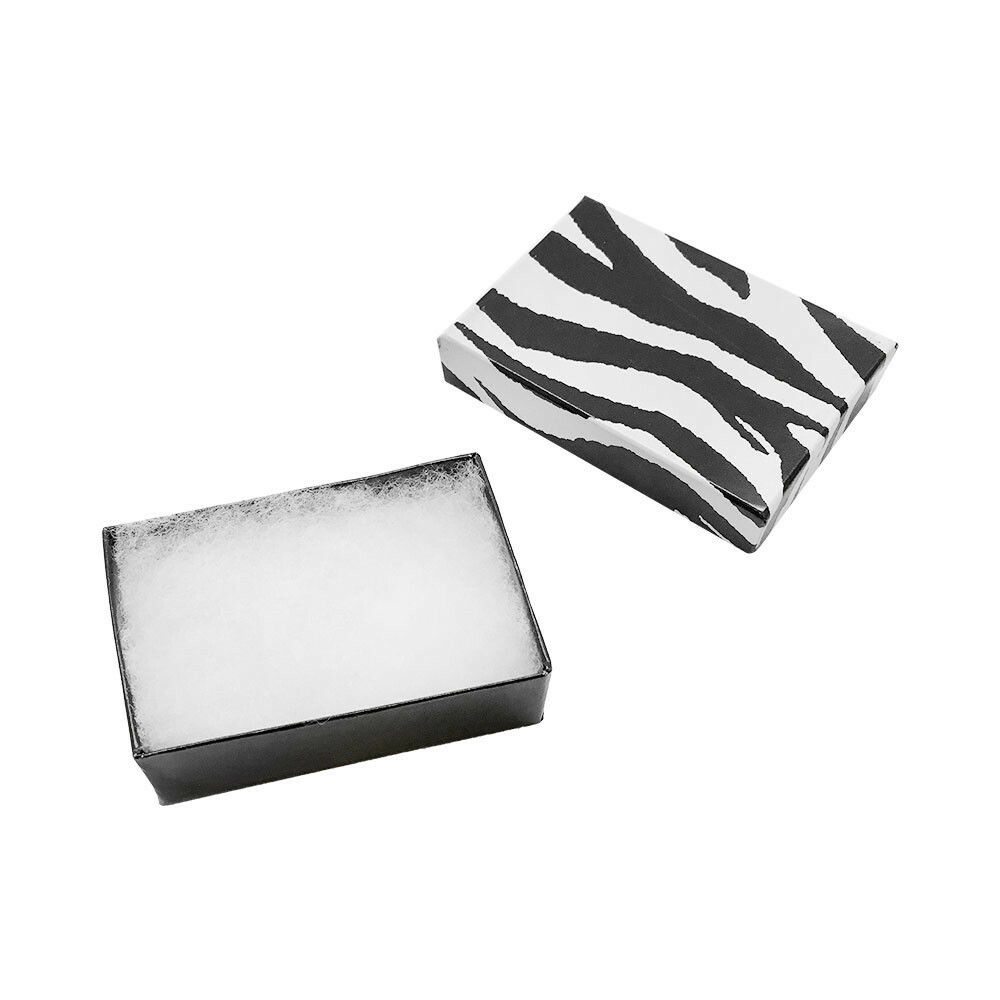 100 Pc Zebra Animal Print Cotton Filled Batting Gift Boxes Jewelry eBay