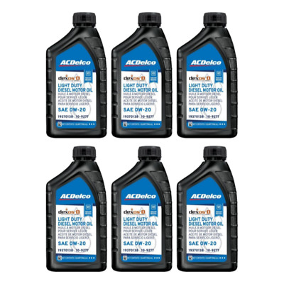 (x6) ACDelco 0W-20 dexosD Diesel Motor Oil 10-9277, 19370138 - 3.0L LM2 Duramax