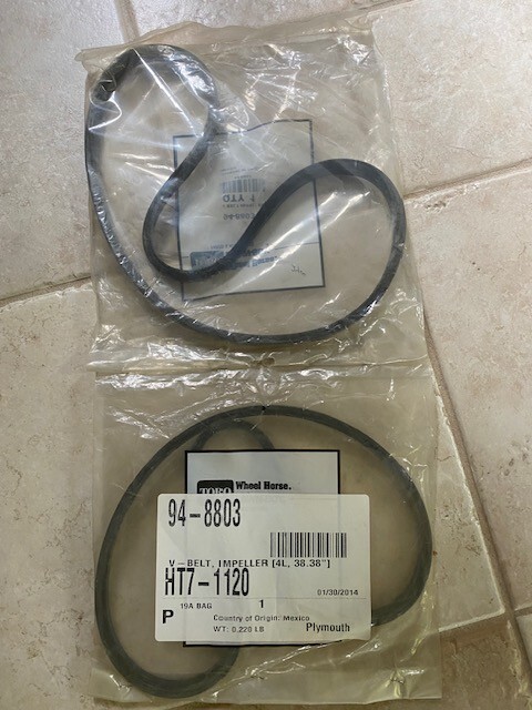 2 New Genuine Toro Part #948803 Impeller V Belt