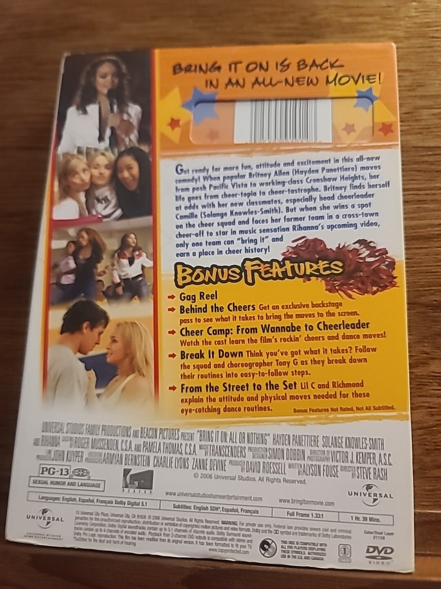 Bring It On: All or Nothing (DVD, 2006) Hayden Panettiere, Solange