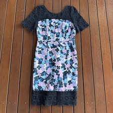 Review Size 10 Pencil Dress Floral Lace Detail Business Cocktail