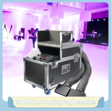 3000W Dual Output Low Lying Fog Machine Waterbased w/ Case Hose Stage Effect DMX