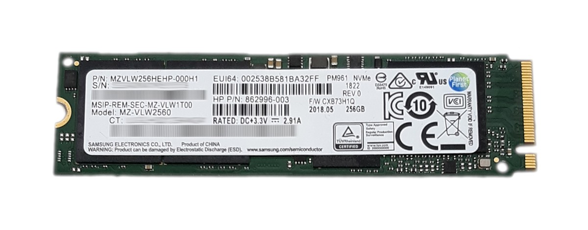 内蔵型SSD SAMSUNG MZVLW256HEHP-000D1 256GB Samsung MZVLW256HEHP-00000 - 256GB M.2 PCIe NVMe 2280 MLC 3D