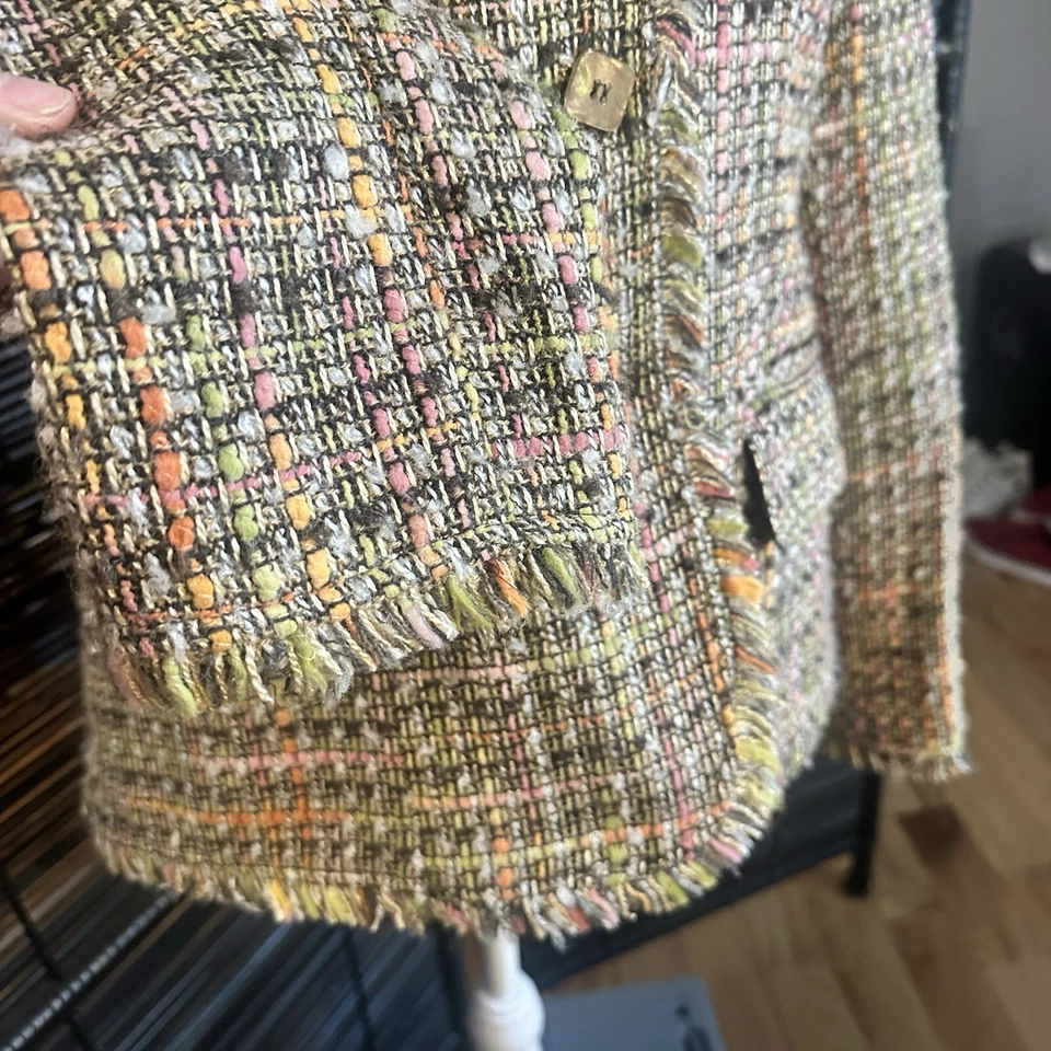 Chaqueta Blazer Axcess Liz Claiborne Mujer Talla 12 Multicolor Sarga 3 Botones Foto 4 de 4