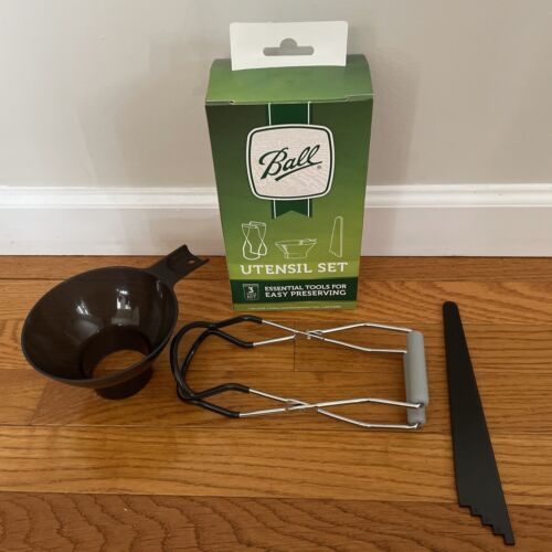 Ball 3-Piece Canning Preserving Utensil Set Jar Lifter Funnel Bubble Remover