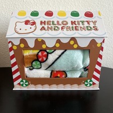 Hello Kitty Christmas Gingerbread Throw 46 x60 Blanket, An Hello Kitty Pillow