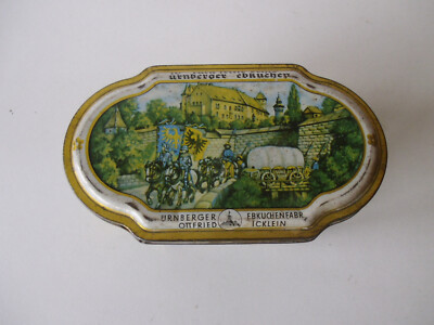 Blechdose Blechschachtel Gottfried Wicklein Lebkuchenfabrik mit Druckfehler