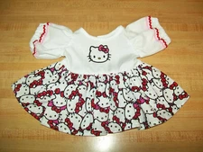 HELLO KITTY FACE APPLIQUE DRESS  for 16-17"  CPK Cabbage Patch Kids