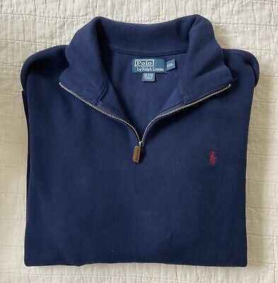 ★★POLO RALPH LAUREN★★ Cotton Quarter Zipper Sweater Navy Polo Ralph Lauren Cotton Quarter-zip Sweater Mens Size XXL