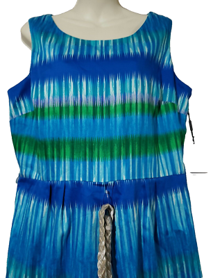 CALVIN KLEIN Multicolor Blue Green Dress Sleeveless Size 12 Keyhole NWT |  eBay