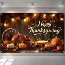 BlissYard Thanksgiving Banner Thanksgiving Decorations Harvest Party Banner T...
