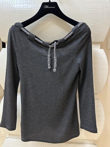 Women Blumarine Shirt Grey Viscose 36