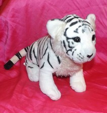 White Tiger Cub Plush Realistic Stuffed Animal 8 Soft Toy