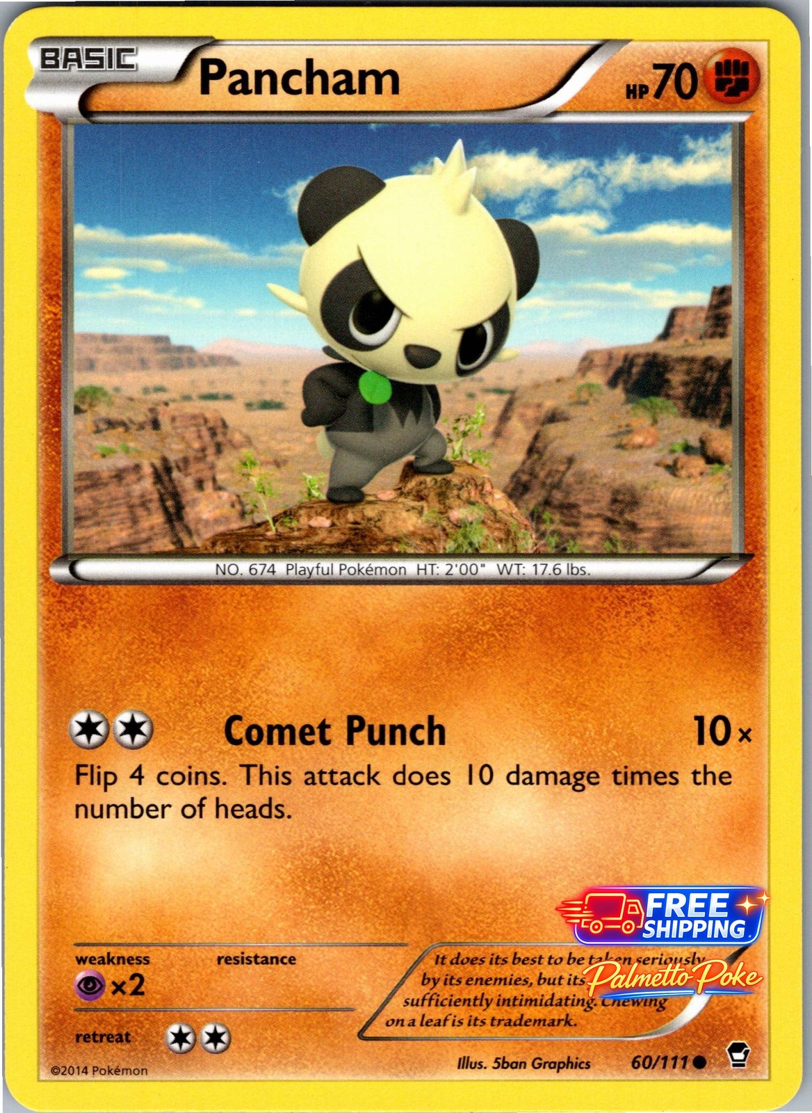Pancham (60) 60/111 Common XY - Furious Fists Pokemon NM/LP