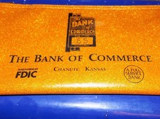 Vintage Gold Glitter Vinyl Bank Bag from "The Bank of Commerce" Chanute, Kansas