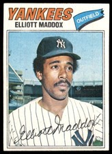 1977 Topps Elliott Maddox New York Yankees #332