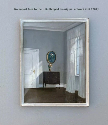 Eigil Conradsen (1905)  Fine Danish Interior Room at Hill House. Ca 1925.   COA