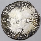 RARE Monnaie Argent, 1/4 Quart d'Ecu 1578 T(?) Henri III NANTES (9.07g)
