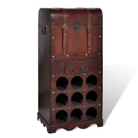 Weinregal Holz-Flaschenregal FüR 9 Flaschen Weinschrank Mit Aufbewahrungstruhe
