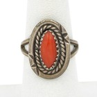 Southwest Sterling Malachite Turquoise Coral Horseshoe Rings Lot of 5 #S5319-5 — photo 5