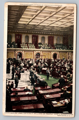 c1920 Making Laws For 90 Million People House of Rep Washington DC Postcard