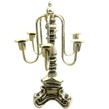 Vintage Rubel 6-Arm Candelabra Silverplate Baroque Rococo Ornate Candle Holder 