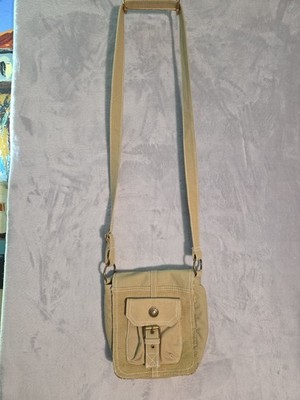 Duck Head Canvas Crossbody Bag Beige Y2K Mini Messenger Utility Adjustable Strap