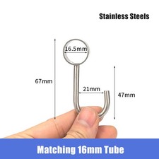 Wardrobe Bathroom Tube Rod Handbag Clothes Coat Hooks Hangers Stainless Steel
