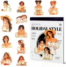 PET People Journal Sticker  for Journaling Supplies, 18 Sheets 90Pcs Scrapbook S