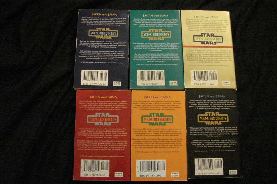 Star Wars Young Jedi Knights Paperback Books - Lot of 6 PB - 1,2,4,5,6,8 Foto 2 de 3