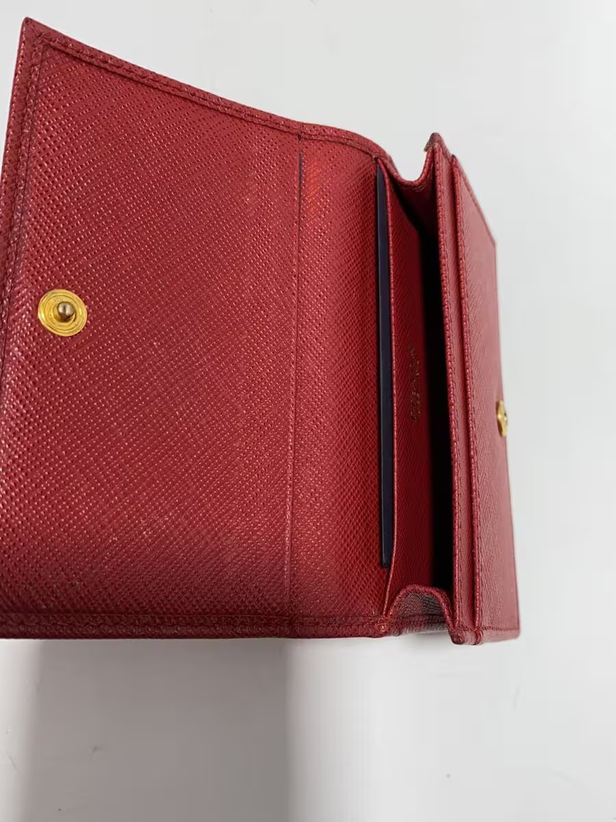 PRADA Card Case Leather RED Plain Women's 1MC122 thumbnail 4