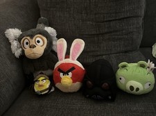 Angry Birds Plush Stuffed Animal Lot Of 5 Star Wars Monkey King Pig